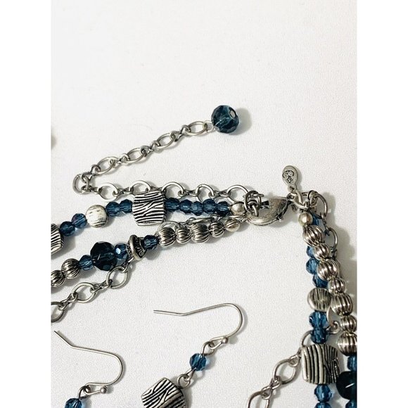 Antique PREMIER DESIGNS Blue Necklace Earrings and Bracelet Set - Picture 8 of 12